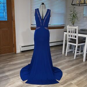 BCBGMaxAzria Royal Blue Backless Dress